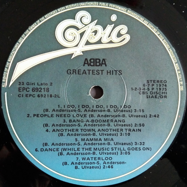 ABBA - Greatest Hits | Epic (EPC 69218) - 4