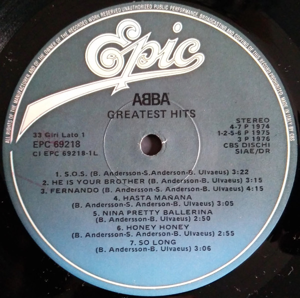 ABBA - Greatest Hits | Epic (EPC 69218) - 3