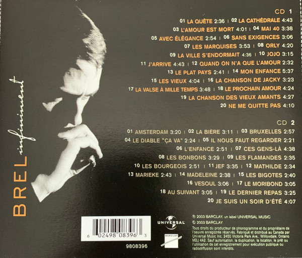 Jacques Brel - Infiniment (2CD) [CD] | Barclay (9808396) - 2