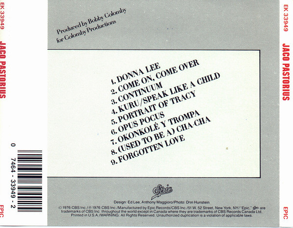 Jaco Pastorius - Jaco Pastorius | Epic (EK 33949) - 2