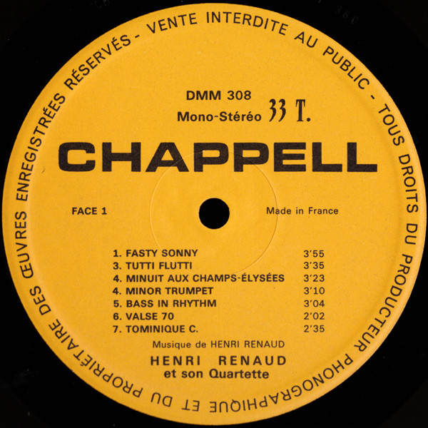 Henri Renaud Et Son Quartette - Dance And Mood Music Vol. 8 | Chappell (DMM 308) - 3 Henri Renaud Et Son Quartette - Dance And Mood Music Vol. 8 | Chappell (DMM 308) - 3