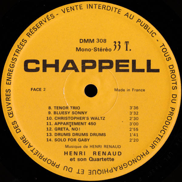 Henri Renaud Et Son Quartette - Dance And Mood Music Vol. 8 | Chappell (DMM 308) - 4 Henri Renaud Et Son Quartette - Dance And Mood Music Vol. 8 | Chappell (DMM 308) - 4