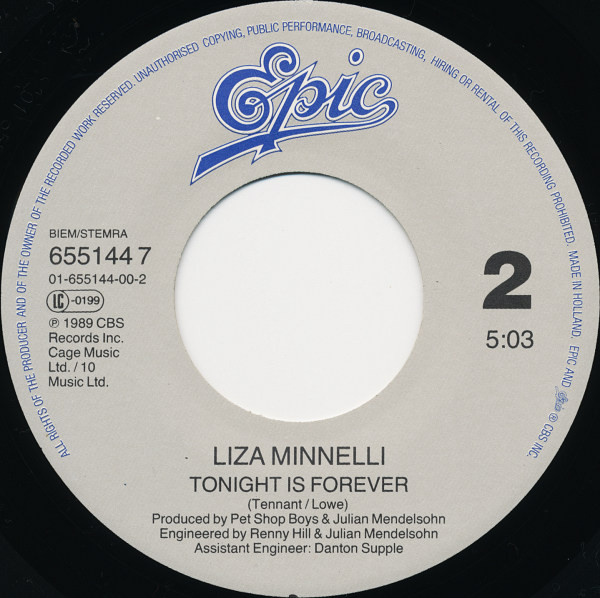 Liza Minnelli - Losing My Mind | Epic (655144 7) - 4 Liza Minnelli - Losing My Mind | Epic (655144 7) - 4