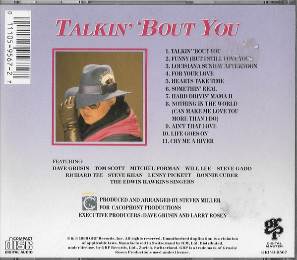 Diane Schuur - Talkin' 'Bout You | GRP (GRP-D-9567) - 2