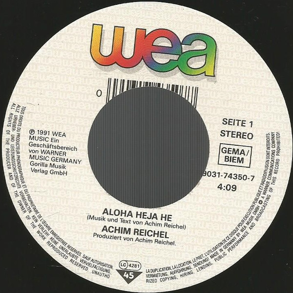 Achim Reichel - Aloha Heja He | WEA (9031-74350-7) - 3