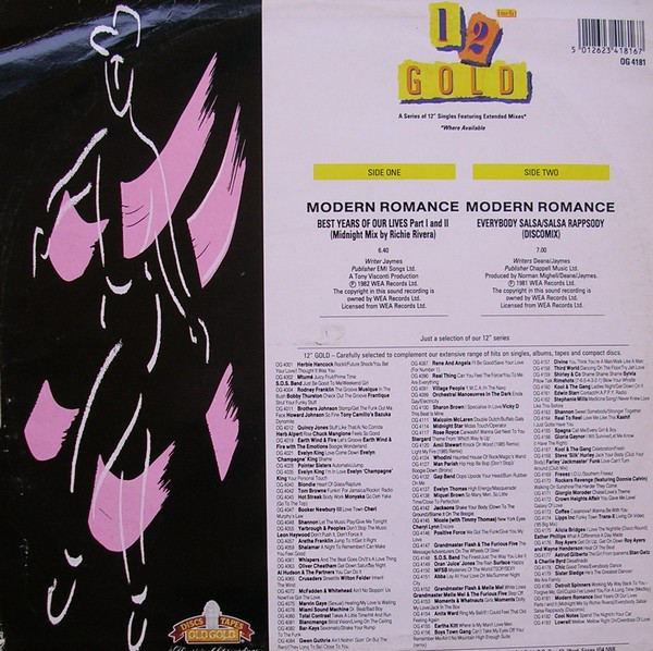 Modern Romance - Best Years Of Our Lives Part I and II (Midnight Mix By Richie Rivera) / Everybody Salsa / Salsa Rappsody (Discomix) | Old Gold (OG 4181) - main