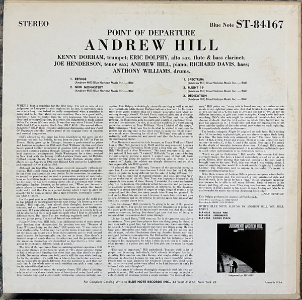 Andrew Hill - Point Of Departure | Blue Note (BST 84167) - 2
