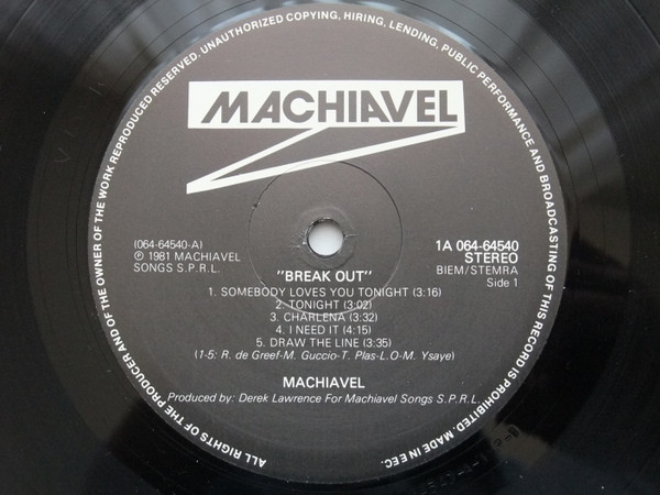 Machiavel - Break Out | Harvest (1A 064-64540) - 3