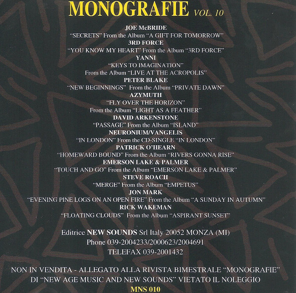 Various - Vol. 10 - Grandi  Tastieristi Contemporanei | New Sounds Multimedia (MNS 010) - 4
