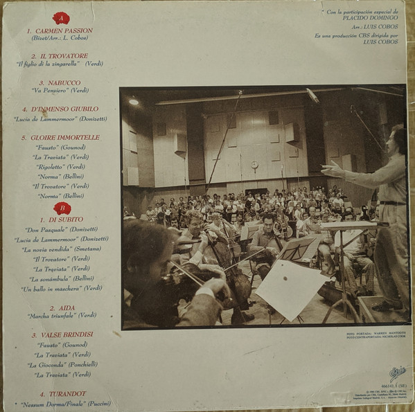 Luis Cobos , Royal Philharmonic Orchestra , Chorus Of The Royal Opera House, Covent Garden , London Symphony Orchestra Y La Colaboración Especial De Placido Domingo - Opera Magna | Epic (EPC 466141 1) - 2