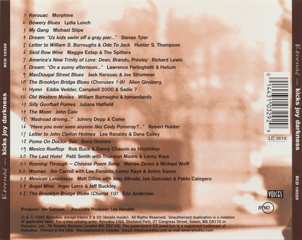 Various - Kerouac - Kicks Joy Darkness | Rykodisc (RCD 10329) - 2 Various - Kerouac - Kicks Joy Darkness | Rykodisc (RCD 10329) - 2