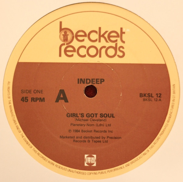 Indeep - Girl's Got Soul / The Night The Boy Learned How To Dance | Becket Records (BKSL 12) - main