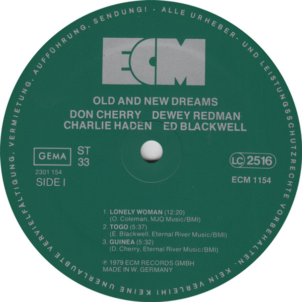 Old And New Dreams - Old And New Dreams | ECM Records (ECM 1154) - 2 Old And New Dreams - Old And New Dreams | ECM Records (ECM 1154) - 2