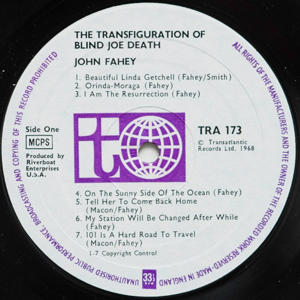 John Fahey - The Transfiguration Of Blind Joe Death | Transatlantic Records (TRA 173) - 3