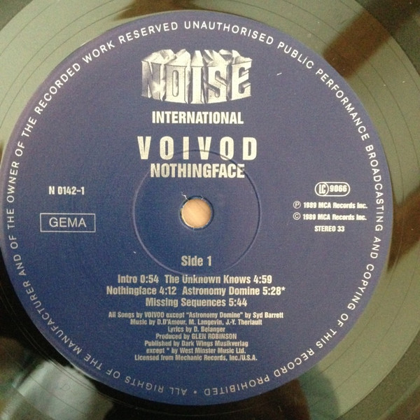 Voïvod - Nothingface | Noise International (N 0142-1) - 3 Voïvod - Nothingface | Noise International (N 0142-1) - 3