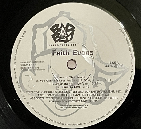 Faith Evans - Limited Edition DJ Vinyl | Bad Boy Entertainment (BBDP-9428)
