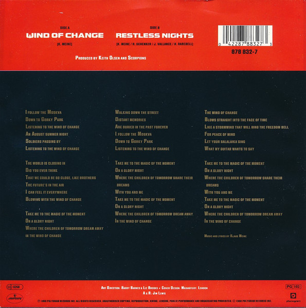Scorpions - Wind Of Change | Mercury (878 832-7) - 2