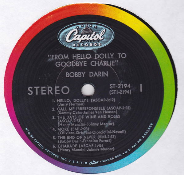 Bobby Darin - From Hello Dolly To Goodbye Charlie | Capitol Records (ST 2194) - 3