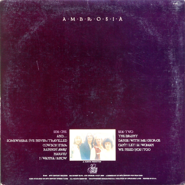 Ambrosia - Somewhere I've Never Travelled | 20th Century Records (T-510) - 2 Ambrosia - Somewhere I've Never Travelled | 20th Century Records (T-510) - 2