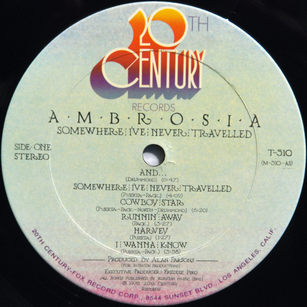 Ambrosia - Somewhere I've Never Travelled | 20th Century Records (T-510) - 3 Ambrosia - Somewhere I've Never Travelled | 20th Century Records (T-510) - 3