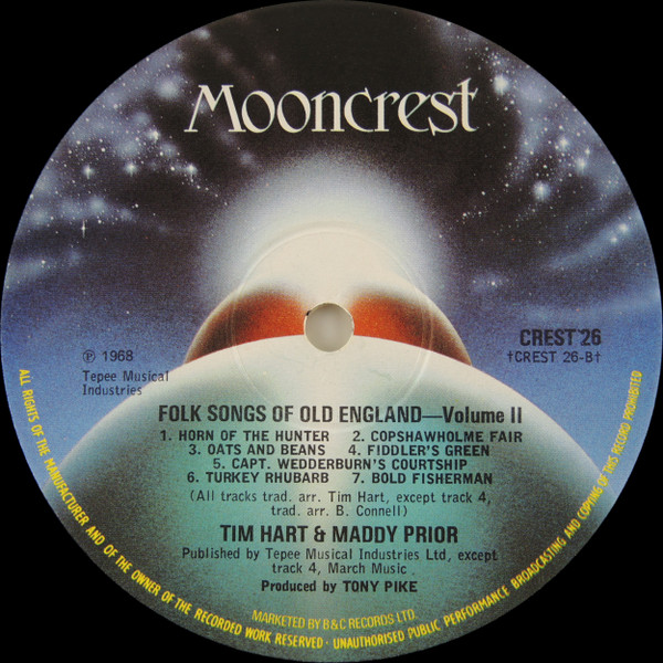 Tim Hart And Maddy Prior - Folk Songs Of Olde England Volume II | Mooncrest (CREST 26) - 4 Tim Hart And Maddy Prior - Folk Songs Of Olde England Volume II | Mooncrest (CREST 26) - 4