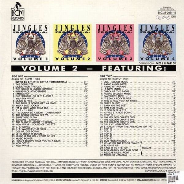 Unknown Artist - Jingles From U.S.A. (Volume 2) | BCM Records (B.C. 33-2031-45) - 2 Unknown Artist - Jingles From U.S.A. (Volume 2) | BCM Records (B.C. 33-2031-45) - 2