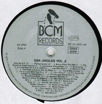 Unknown Artist - Jingles From U.S.A. (Volume 2) | BCM Records (B.C. 33-2031-45) - 3 Unknown Artist - Jingles From U.S.A. (Volume 2) | BCM Records (B.C. 33-2031-45) - 3