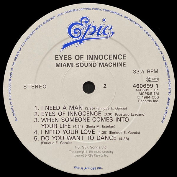 Miami Sound Machine - Eyes Of Innocence | Epic (460699 1) - 4