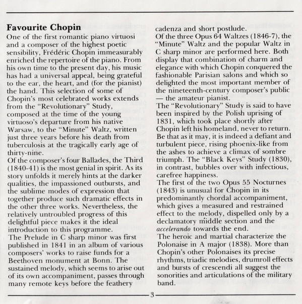 Frédéric Chopin - Vladimir Ashkenazy - Favourite Chopin | Decca (410 180-2) - 2 Frédéric Chopin - Vladimir Ashkenazy - Favourite Chopin | Decca (410 180-2) - 2