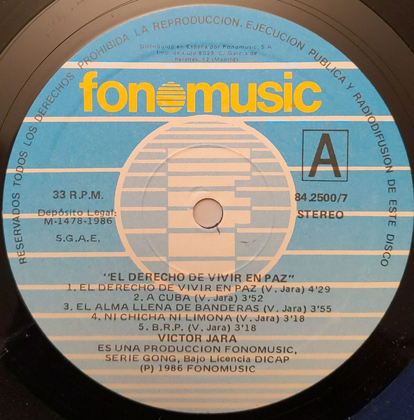 Victor Jara - El Derecho De Vivir En Paz | Fonomusic (84.2500/7) - 2 Victor Jara - El Derecho De Vivir En Paz | Fonomusic (84.2500/7) - 2