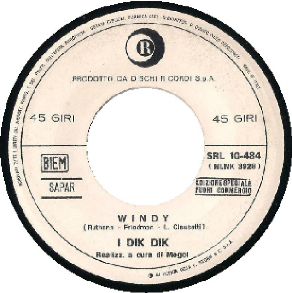I Dik Dik - Windy / Inno | Ricordi (SRL 10-484) - main
