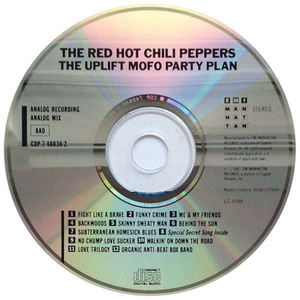 Red Hot Chili Peppers - The Uplift Mofo Party Plan | EMI-Manhattan Records (CDP 7 48036 2) - 3