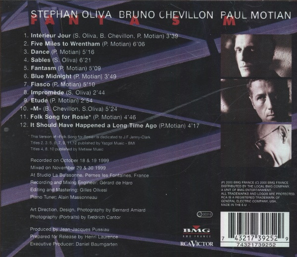 Stephan Oliva , Bruno Chevillon , Paul Motian - Fantasm - The Music Of Paul Motian | BMG France (74321739252) - 4