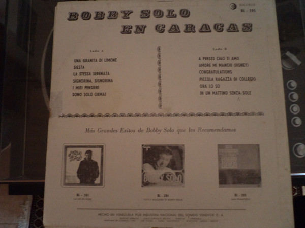 Bobby Solo - Bobby Solo En Caracas | Ricordi (BL-295) - 4