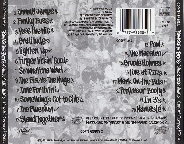 Beastie Boys - Check Your Head | Capitol Records (CDP·7 98938 2) - 2