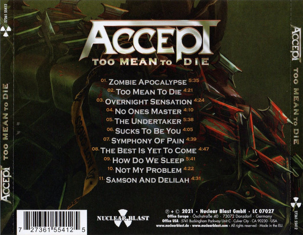 Accept - Too Mean To Die | Nuclear Blast (NB 5541-2) - 2 Accept - Too Mean To Die | Nuclear Blast (NB 5541-2) - 2