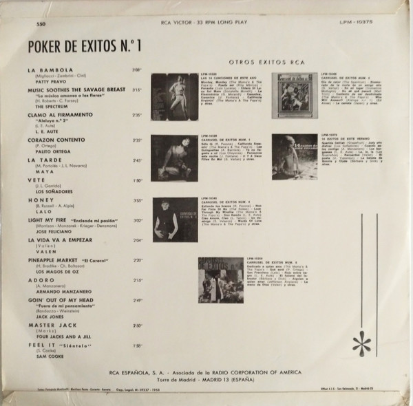 Various - Poker De Exitos N. 1 | RCA Victor (LPM 10375) - 2