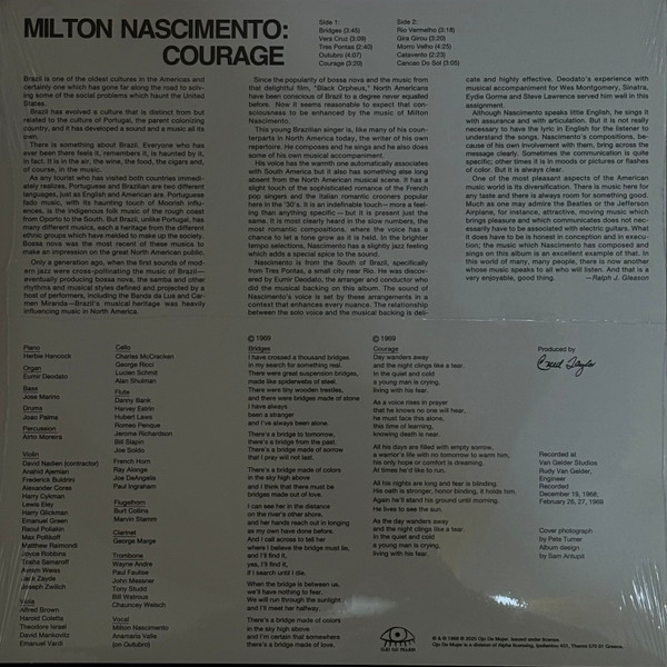 Milton Nascimento - Courage | Oyo De Mujer (OJO25001) - 2 Milton Nascimento - Courage | Oyo De Mujer (OJO25001) - 2