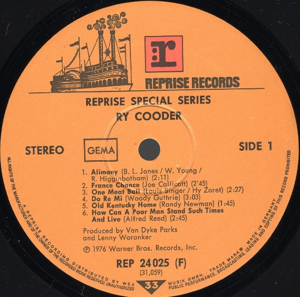 Ry Cooder - Ry Cooder | Reprise Records (REP 24 025) - 3 Ry Cooder - Ry Cooder | Reprise Records (REP 24 025) - 3