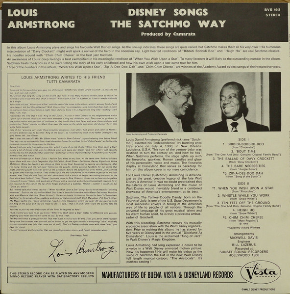 Louis Armstrong - Disney Songs The Satchmo Way | Buena Vista Records (BVS - 4044) - 2 Louis Armstrong - Disney Songs The Satchmo Way | Buena Vista Records (BVS - 4044) - 2