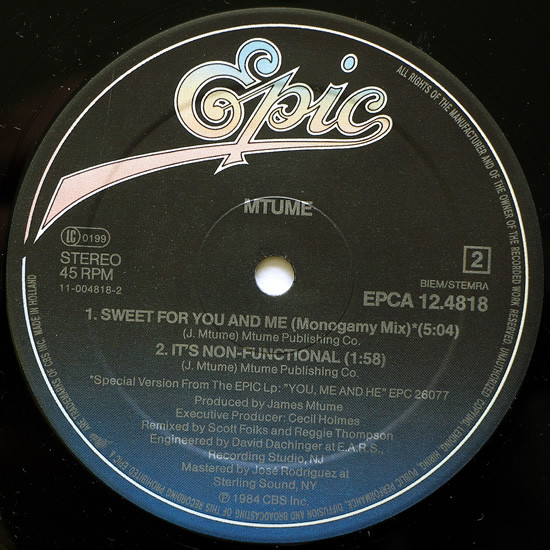 Mtume - You, Me And He | Epic (EPCA 12.4818) - 4