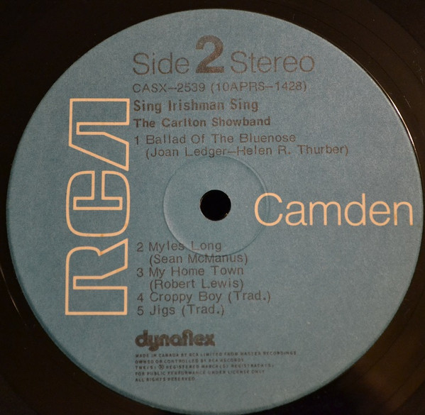 The Carlton Showband - Sing Irishman Sing | RCA Camden (CASX-2539) - main The Carlton Showband - Sing Irishman Sing | RCA Camden (CASX-2539) - main