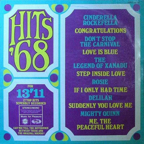 Unknown Artist - Hits '68 | Music For Pleasure (MFP 1226)