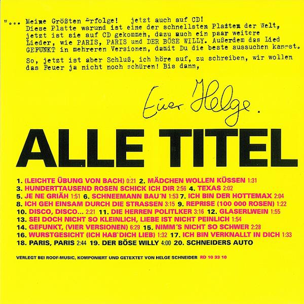 Helge Schneider - Seine Grössten Erfolge | Roof Records (RD 10 33 10) - 2 Helge Schneider - Seine Grössten Erfolge | Roof Records (RD 10 33 10) - 2