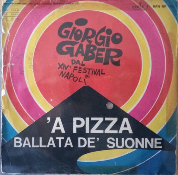 Giorgio Gaber - 'A Pizza | Rifi (RFN NP 16167) - 2 Giorgio Gaber - 'A Pizza | Rifi (RFN NP 16167) - 2