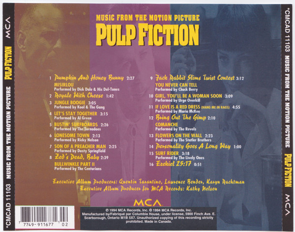 Various - Pulp Fiction (Music From The Motion Picture) [CD] | MCA Records (CMCAD 11103) - 2
