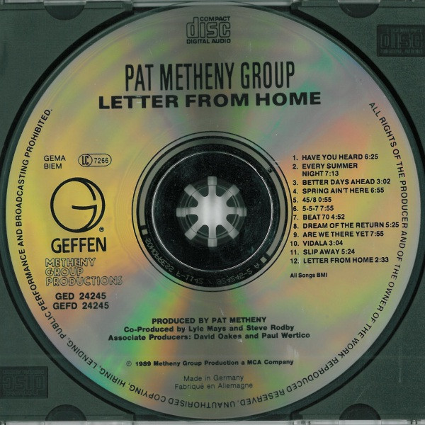 Pat Metheny Group - Letter From Home | Geffen Records (GED 24245) - 3