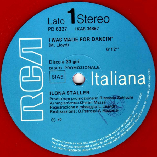 Ilona Staller - I Was Made For Dancin' / Save The Last Dance For Me - Lascia L'Ultimo Ballo Per Me | RCA Italiana (PD 6327) - main Ilona Staller - I Was Made For Dancin' / Save The Last Dance For Me - Lascia L'Ultimo Ballo Per Me | RCA Italiana (PD 6327) - main