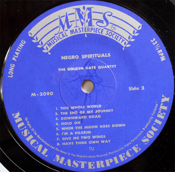 The Golden Gate Quartet - Negro Spirituals | Musical Masterpiece Society (MMS-2090) - 2 The Golden Gate Quartet - Negro Spirituals | Musical Masterpiece Society (MMS-2090) - 2