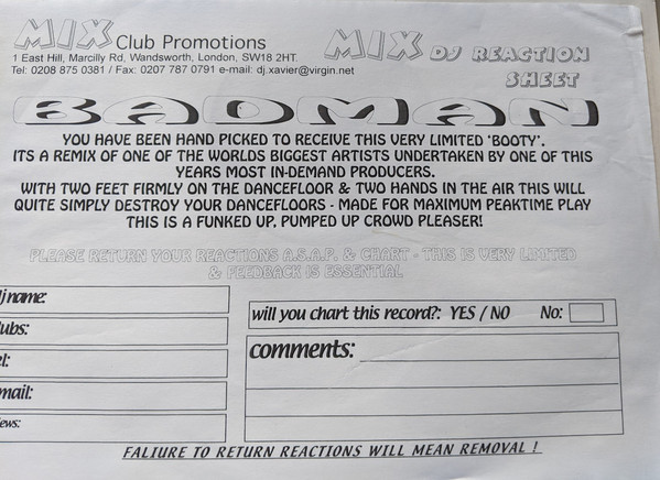 Unknown Artist - Badman | Not On Label (BADMAN 1) - 2